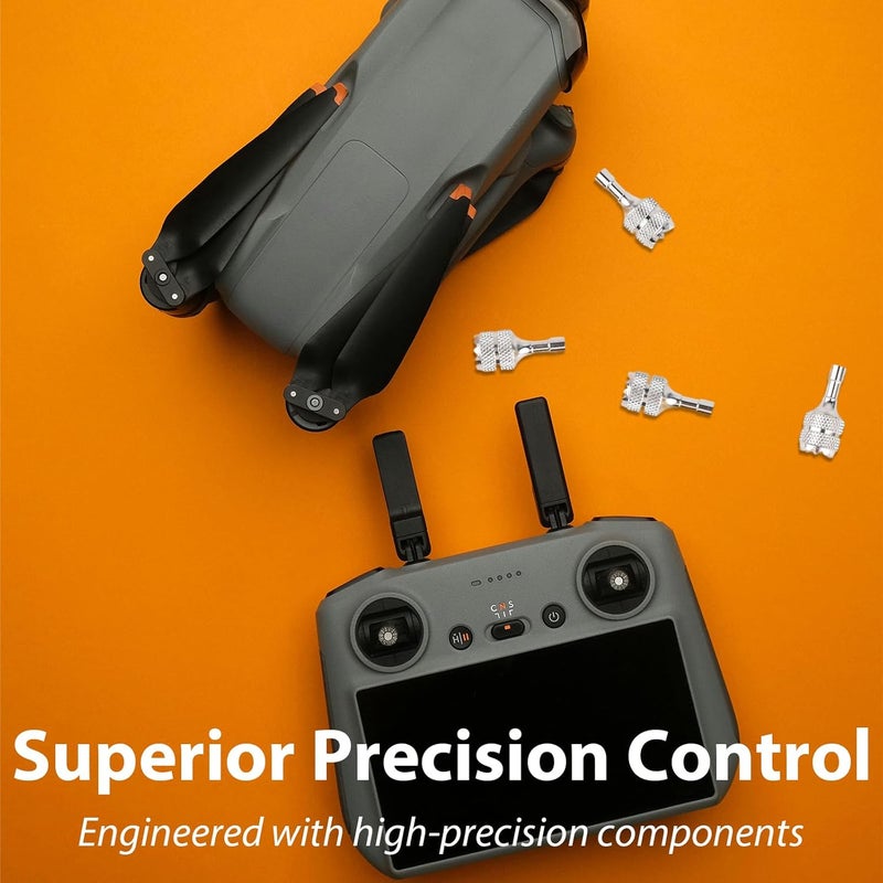 NICECRAFT 4 Pcs Aluminum Alloy Remote Controller Sticks Joystick for DJI RC/RC2 for Mini 3/Mini 3 Pro/Mini 4 Pro/Air 3/3S/Air 2S/Neo/Mavic 4 Pro/Mavic 3/Mavic 3 Pro/Mavic 3 Drone Replacement (Silver) - Image 4